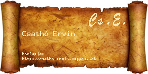 Csathó Ervin névjegykártya