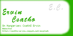 ervin csatho business card